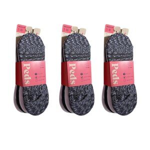 PEDS 12 PAIR Hi Cut NO SHOW Liner Socks ~ Shoe Lace Guard Tab ~ Gel Tab Heel